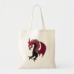 Bolsa Tote Dragão Preto Vermelho Criatura Mítica