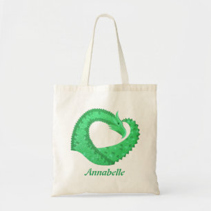 Bolsa Tote Dragão verde no branco