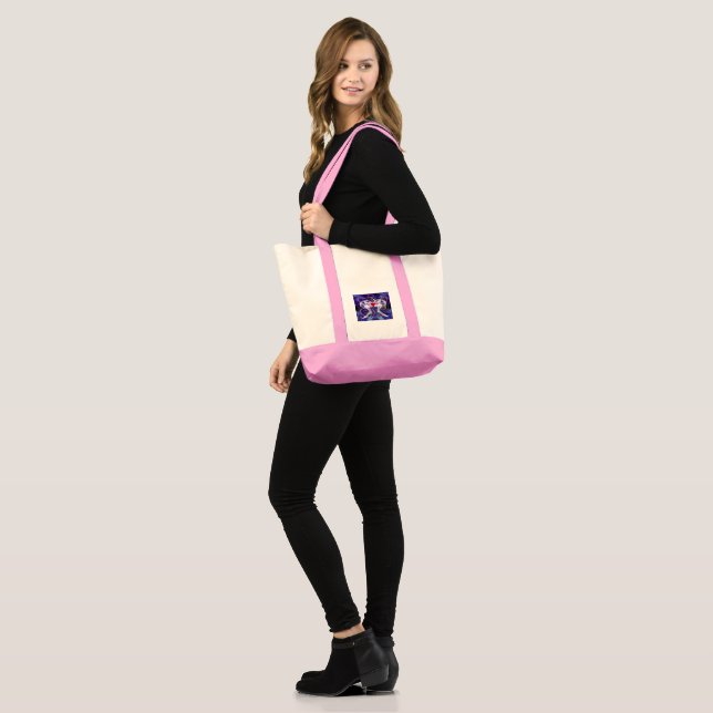 Bolsa Tote Dragão Voador Surreal Psicodélico (Frente (modelo))