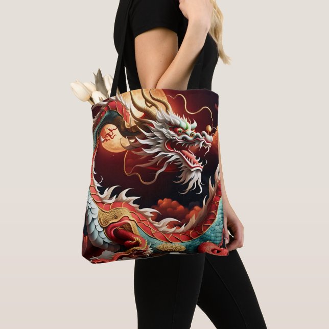 Bolsa Tote Dragão Zodíaco de Ano Novo chinês TB03 (Close Up)