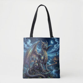 Bolsa Tote Dragões Celestiais ao Luar e Castelo