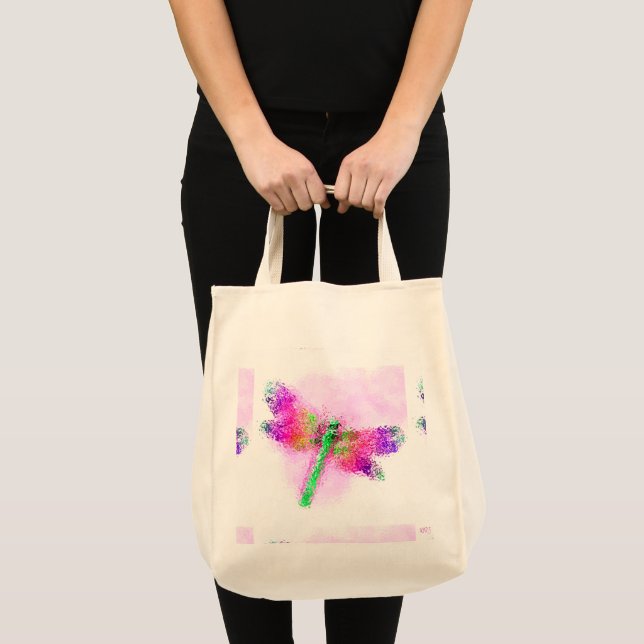Bolsa Tote Dragonfly De Vidro Estreita (rosa) (Frente (produto))