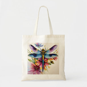 Bolsa Tote Dragonfly Floral Multicolor Art