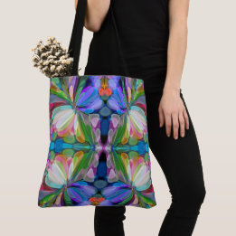 Bolsa Tote Dragonfly Garden Abstrato Floral