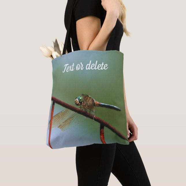 Bolsa Tote Dragonfly On Wire Fence Close Personalizado (Close Up)