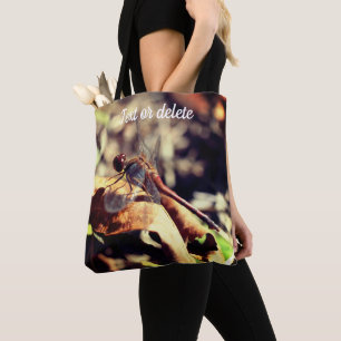 Bolsa Tote Dragonfly Sobre Folha Seca Fechar Personalizada