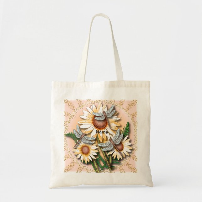 Bolsa Tote Dragonfly Yellow Daisy (Frente)