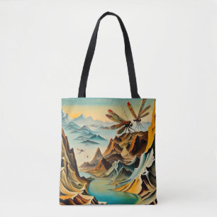 Bolsa Tote Dragonistas sobre a paisagem pré-histórica