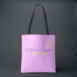 Bolsa Tote Drama Queen<br><div class="desc">This design is a playful, minimalist graphic featuring a "Drama Queen" theme with a hand-drawn, whimsical aesthetic. The design leans heavily into a "Soft Girl" aesthetic. By using high-contrast colors (yellow against pink) and sketchy line work, it captures a sense of personality and confidence without being overly formal. Perfect gift...</div>