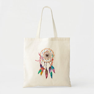 Bolsa Tote Dreamcatcher boémio na pintura vibrante da