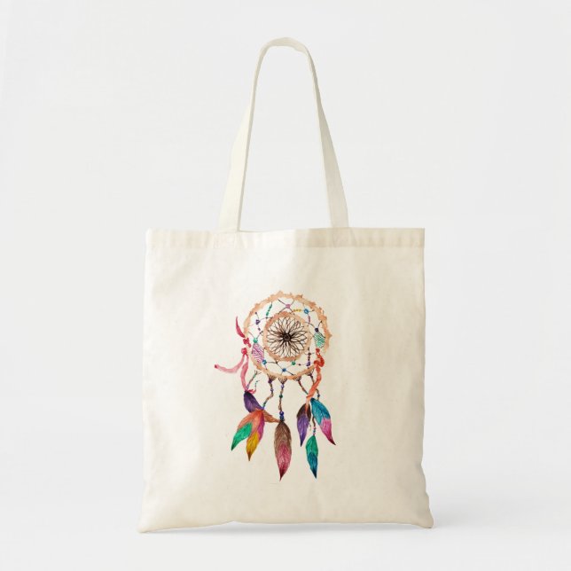 Bolsa Tote Dreamcatcher boémio na pintura vibrante da (Frente)