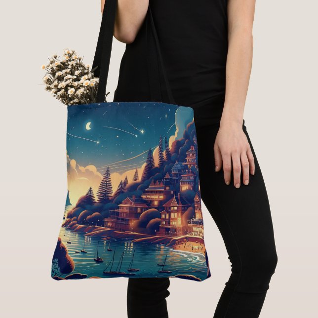 Bolsa Tote Dreamy Coastal Night (Close Up)