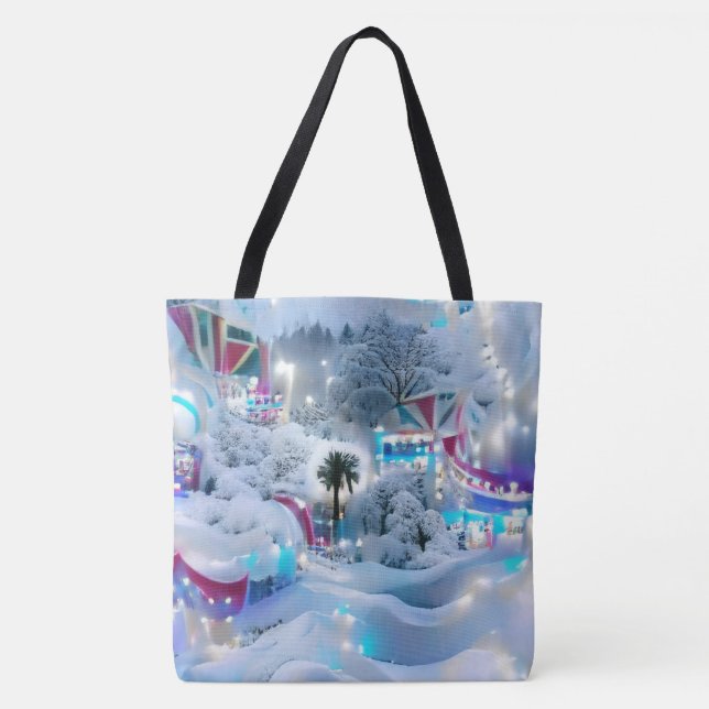 Bolsa Tote Dreamy Winter Wonderland Lights (Frente)