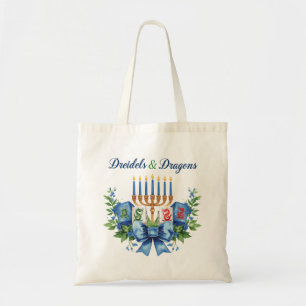 Bolsa Tote Dreidels e Dragões Hanukkah Mahjong 