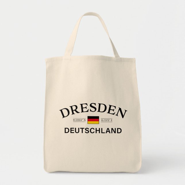 Bolsa Tote Dresden Deutschland Coordenadas Alemão (Frente)