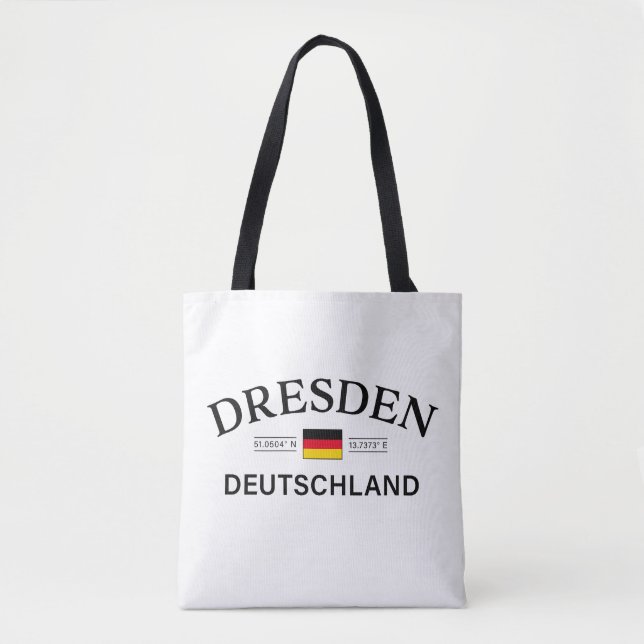 Bolsa Tote Dresden Deutschland Coordenadas Alemão (Frente)