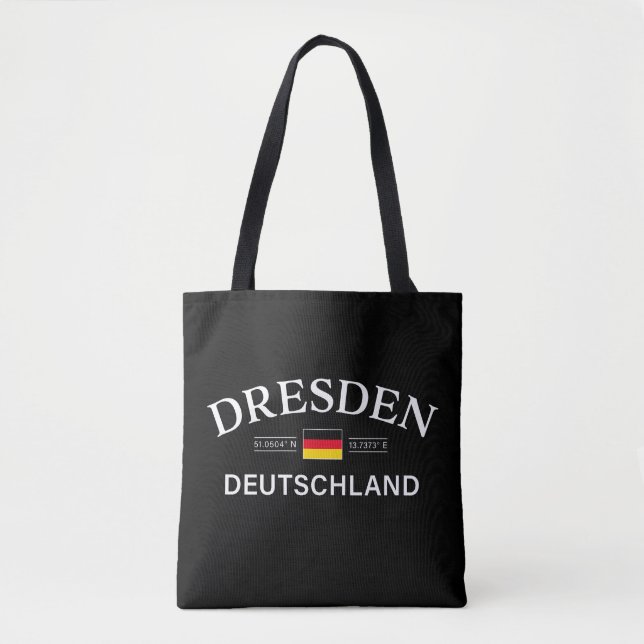 Bolsa Tote Dresden Deutschland Coordenadas Alemão (Frente)