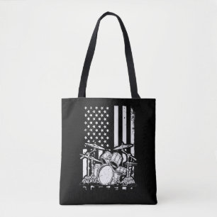 Bolsa Tote Drum Kit Americano Flag Drummer Musico