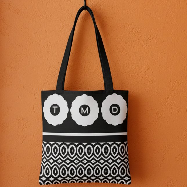 Bolsa Tote Duas Flores e Lágrimas Tonais (Flowers, bold patterns and your initials. It’s a tote joy for nature lovers.)
