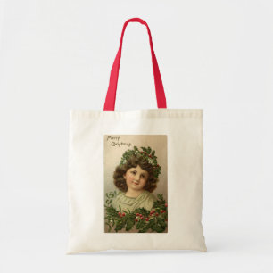 Bolsa Tote Duas Natais vintages Jovens Senhoras Bonitas
