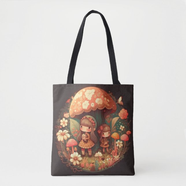 Bolsa Tote Duas raparigas bonitinhas elefantes (Frente)