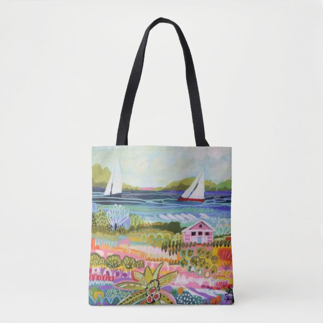 Bolsa Tote Duas veleiras e algodão (Frente)