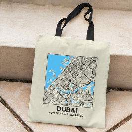 Bolsa Tote Dubai, UAE City Map Tote Bag