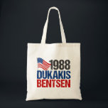Bolsa Tote Dukakis Bentsen Funny Retro Eleição 1988<br><div class="desc">Uma campanha política curiosa e vintage,  com os candidatos ao partido democrático nos anos 80. Michael Dukakis e Lloyd Bentsen para o presidente. Presente de humor democrático.</div>