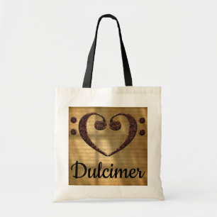 Bolsa Tote Dulcimer do coração do Clef de contrabaixo