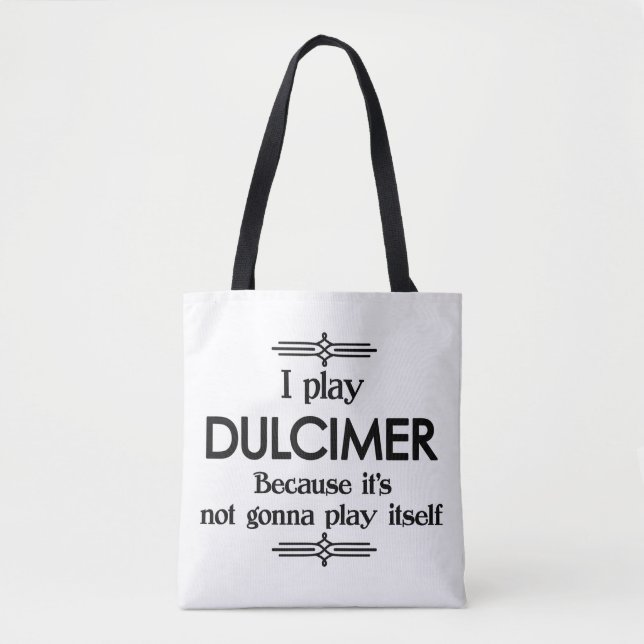 Bolsa Tote Dulcimer - Toca Música Deco Engraçado (Frente)