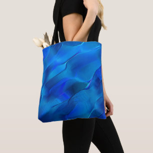 Bolsa Tote Dunas metálicas em tons de azul vívido