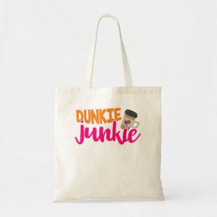 Bolsa Tote Dunkie Junkie - Engraçado Café Lover Dizendo