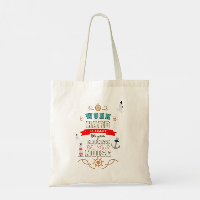 Bolsa Tote Duro de trabalho em silêncio (Verso)