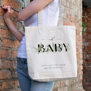 Bolsa Tote Dusky Leafy Fern Succulent Oh Chá de fraldas