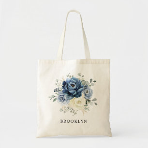 Bolsa Tote Dusty Blue Marinho Champanhe Ivory Floral Casament