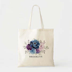 Bolsa Tote Dusty Blue Purple Marinho Lilac Bloom Bridesmaid p