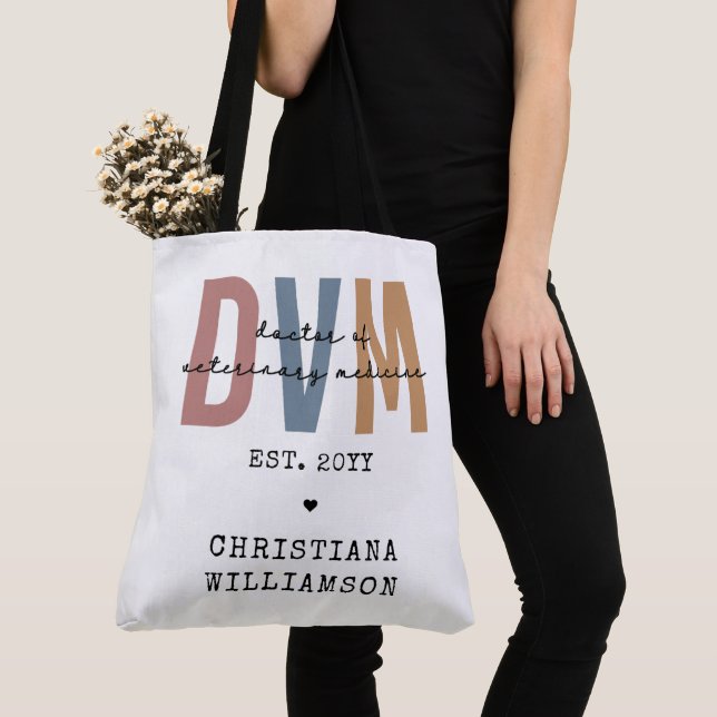 Bolsa Tote DVM Personalizada Doutorado em Medicina Veterinári (Close Up)