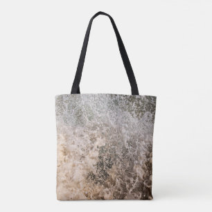 Bolsa Tote Dynamic Ocean Waves and Sea Foam Abstract