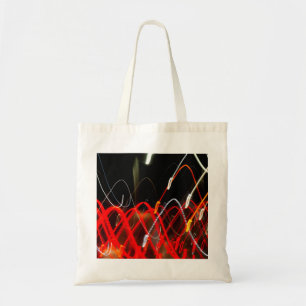 Bolsa Tote Dynamic Red and White Abstract Long Exposure Light