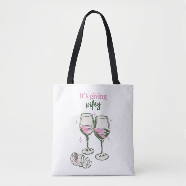 Bolsa Tote É a Esposa | Design Fofo de Bebida Feminina (Frente)