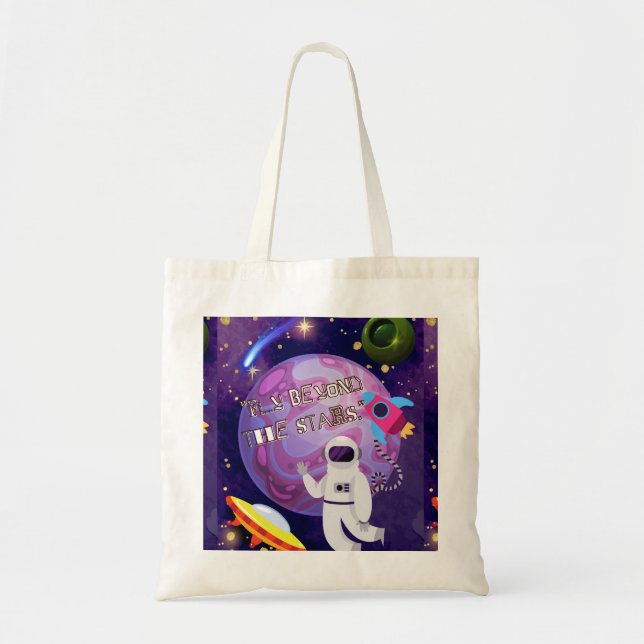 BOLSA TOTE É ALÉM DAS ESTRELAS, ASTRONAUTA (Frente)
