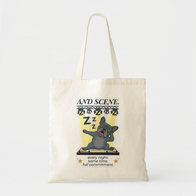 Bolsa Tote E Cena Engraçada Bulldog Francês (Frente)