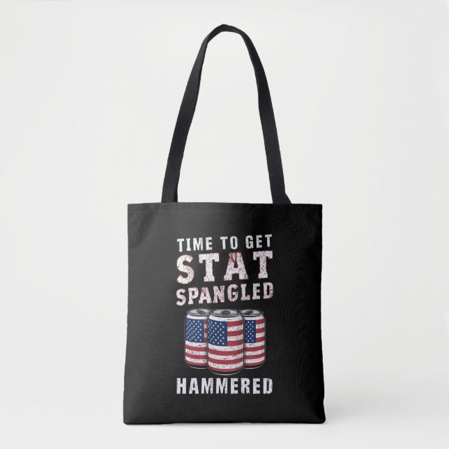 Bolsa Tote É hora de ficar bêbado com martelo estrelado cerve (Frente)