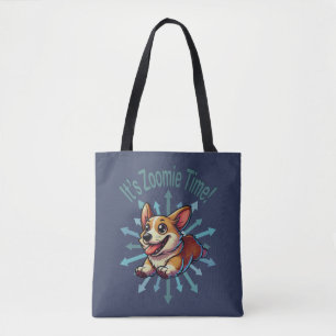 Bolsa Tote É hora do Zoomie Corgi