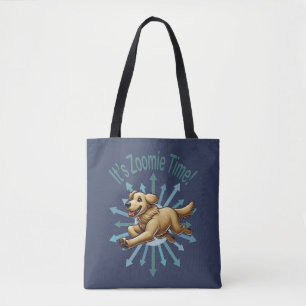 Bolsa Tote É hora do Zoomie Golden Retriever