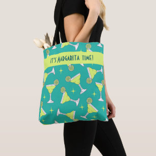 Bolsa Tote É Margarita Time Retro Cocktail Azul
