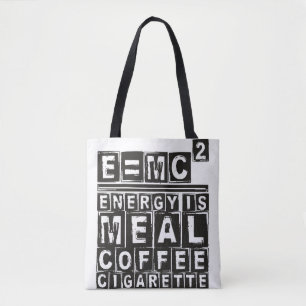 Bolsa Tote E = mc2 "Equação de Einstein" - luz