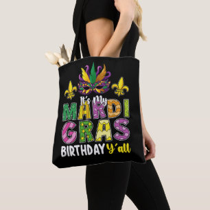 Bolsa Tote É Meu Aniversário de Mardi Gras, Galera, Festa Car