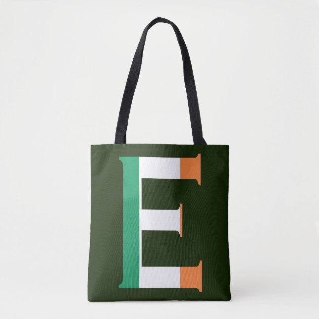 Bolsa Tote E Monograma sobreposto à Irish Flag stct (Frente)
