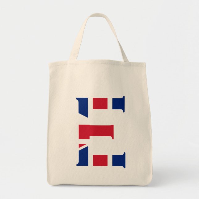 Bolsa Tote E Monograma sobreposto à Union Jack Flag gtcn (Frente)
